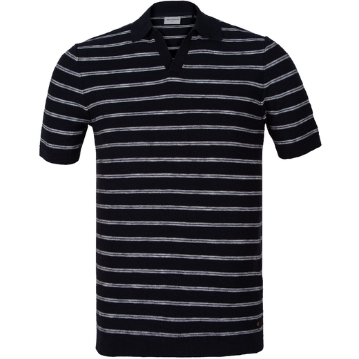 Short Sleeve Stripe Knit V Polo-new online-Fifth Avenue Menswear