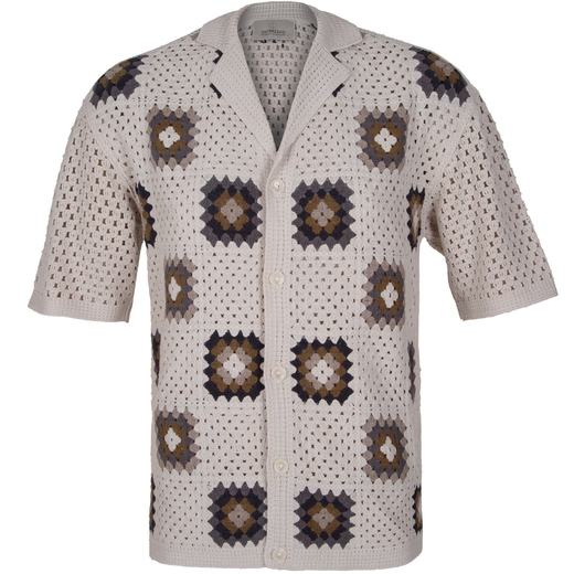 Lonell Crochet Knit Short Sleeve Shirt-new online-Fifth Avenue Menswear