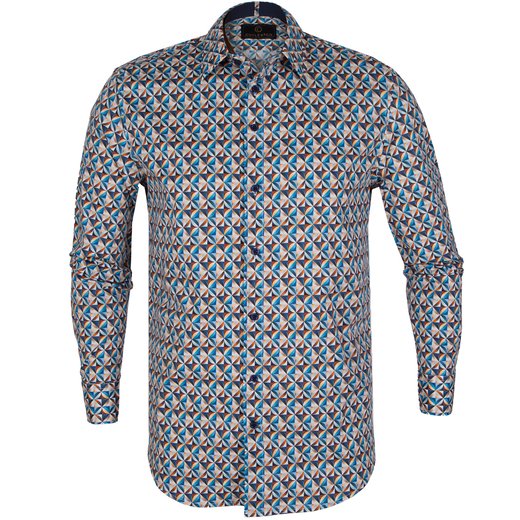 Beaumont Pacific Geometric Print Stretch Cotton Casual Shirt-new online-Fifth Avenue Menswear