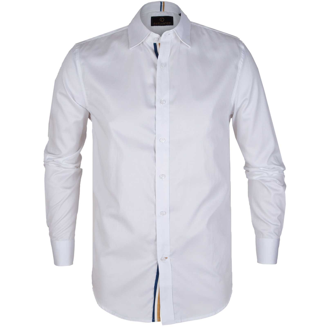 Wolff Cotton Twill Casual Shirt With Stripe Trim