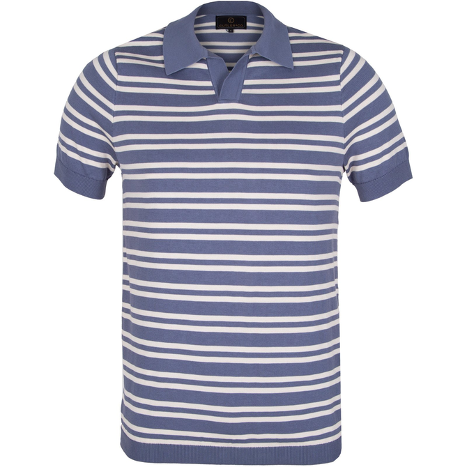 Constantine Stripe Knitted V Polo