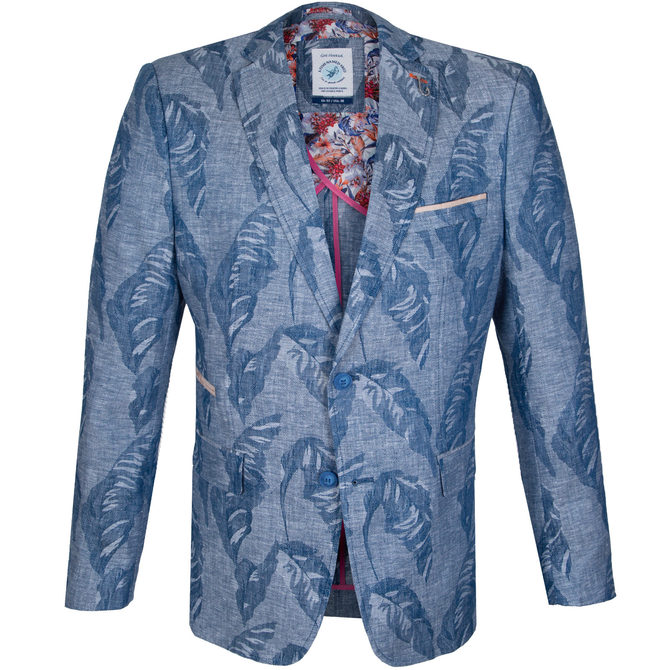 Linen Leaf Jacquard Blazer