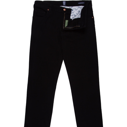Black M5 Regular Fit Fair Trade Stretch Denim Jeans-new online-Fifth Avenue Menswear