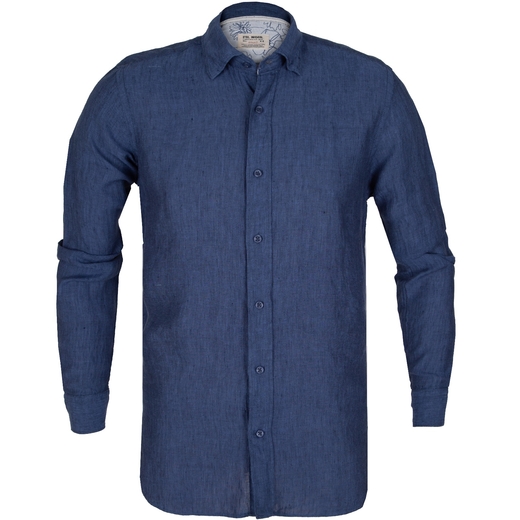 Roma Luxury Linen Shirt With Floral Trim-new online-Fifth Avenue Menswear
