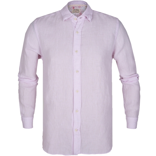 Roma Luxury Linen Shirt With Floral Trim-new online-Fifth Avenue Menswear