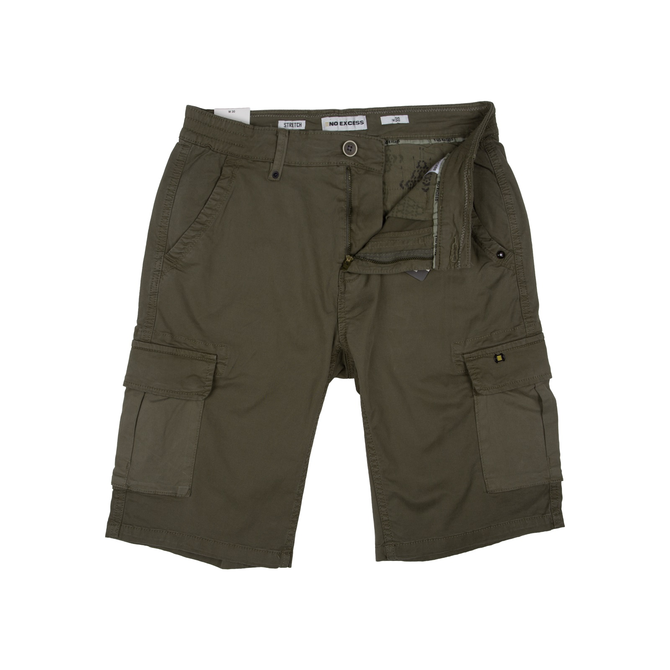 Garment Dyed Stretch Cotton Twil Cargo Shorts