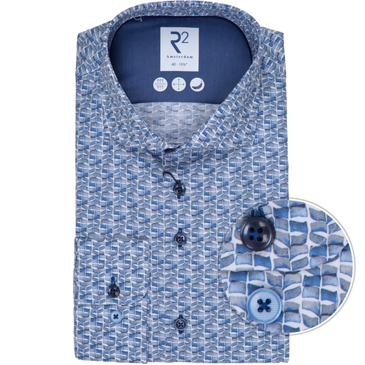 Luxury Cotton Geometric Tiles Print Dress Shirt-new online-Fifth Avenue Menswear