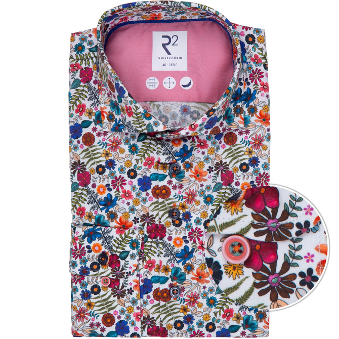 Floral Stretch Texta Cotton Dress Shirt