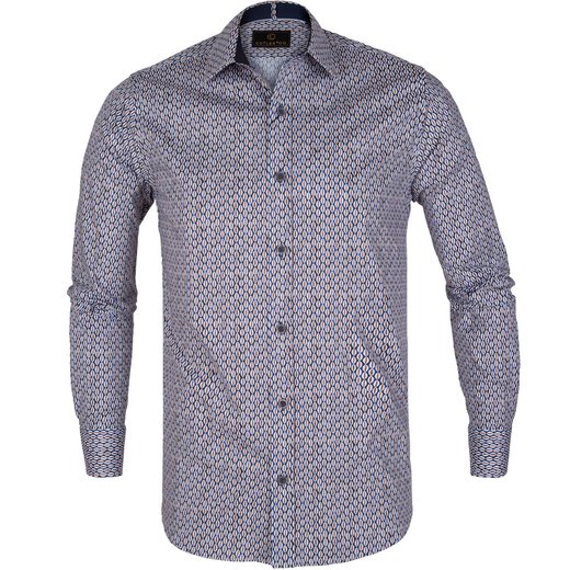 Beaumont Geometric Print Stretch Cotton Shirt-new online-Fifth Avenue Menswear