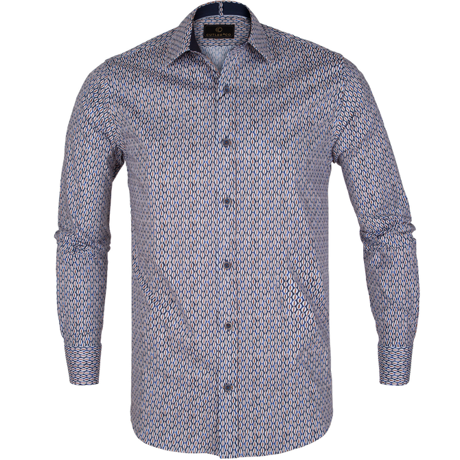 Beaumont Geometric Print Stretch Cotton Shirt
