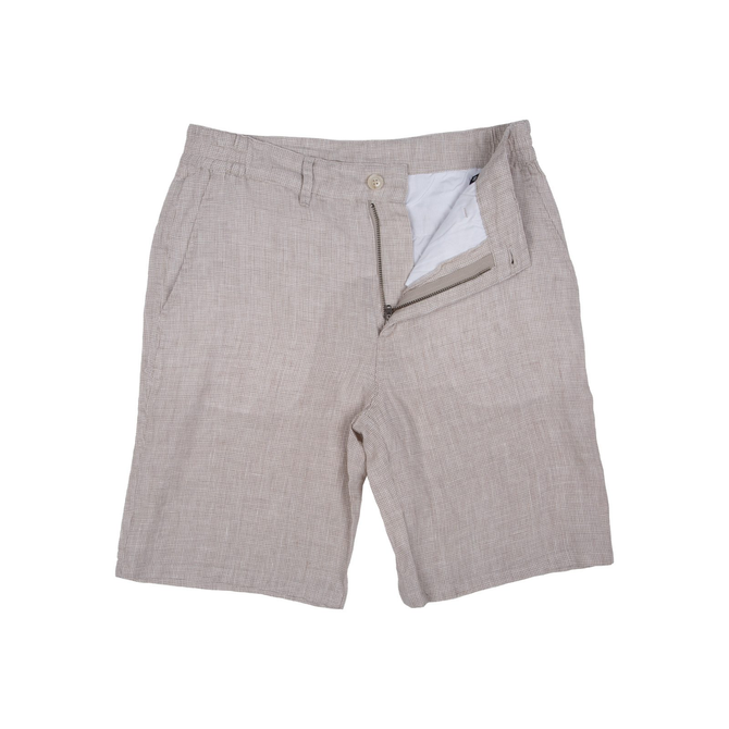 George Micro Check Casual Linen Shorts