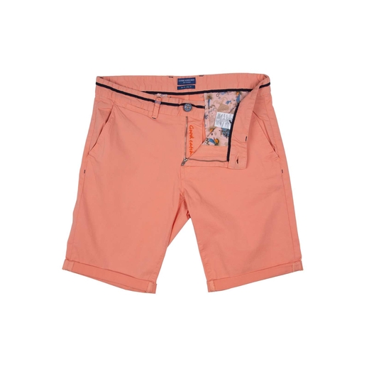 Bright Peached Twill Stretch Cotton Shorts-new online-Fifth Avenue Menswear