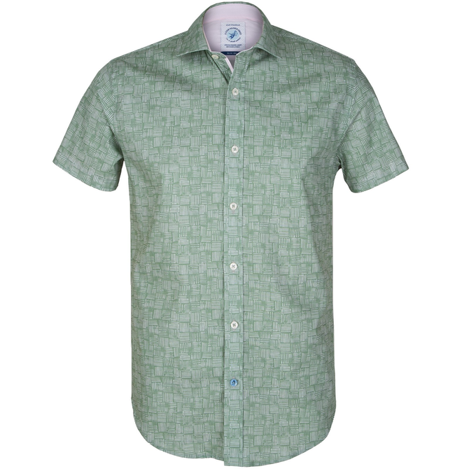 Watercolour Stripes Print Short Sleeve Shirt