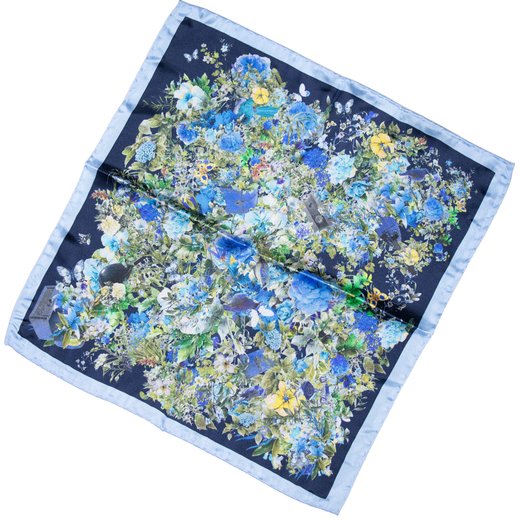 Floral Bouquet Print Silk Pocket Square-accessories-Fifth Avenue Menswear