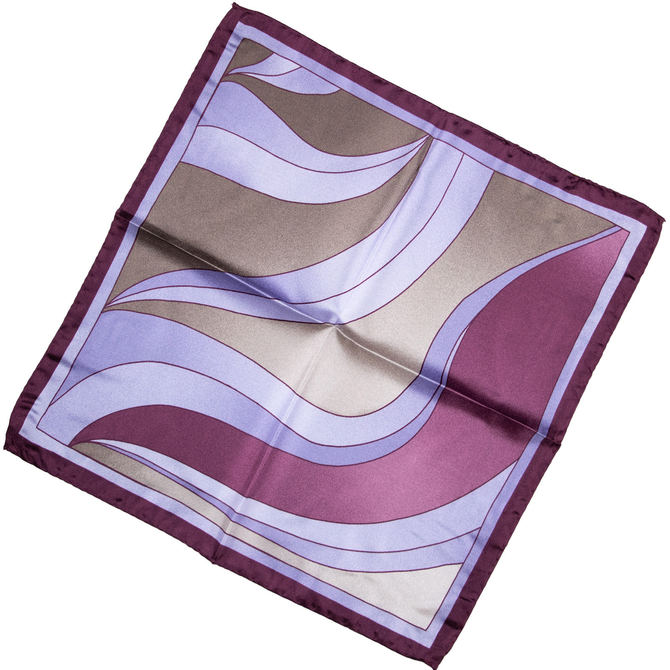 Curvy Lines Print Silk Pocket Square