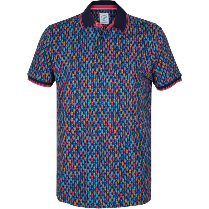 Boat Print Pique Polo
