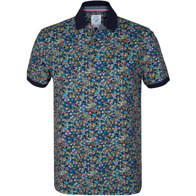 Star Tiles Print Pique Polo