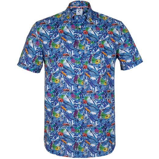 Floral Print Linen & Cotton Blend Short Sleeve Shirt-new online-Fifth Avenue Menswear