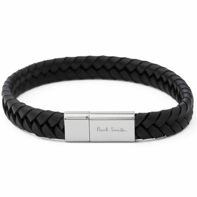 Two-Tone Braided Leather Bracelet