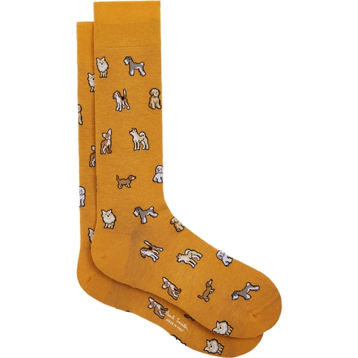 Kyoto Dogs Pattern Cotton Socks-new online-Fifth Avenue Menswear