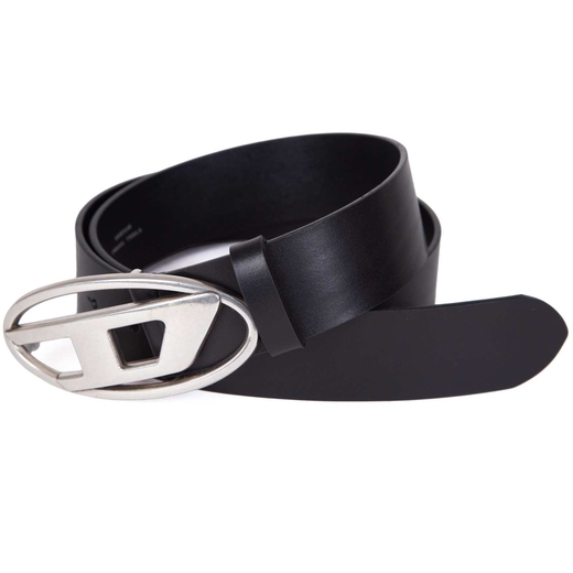 D-Logo Silver Buckle Leather Belt-new online-Fifth Avenue Menswear