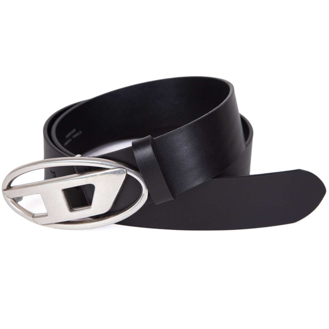 D-Logo Silver Buckle Leather Belt