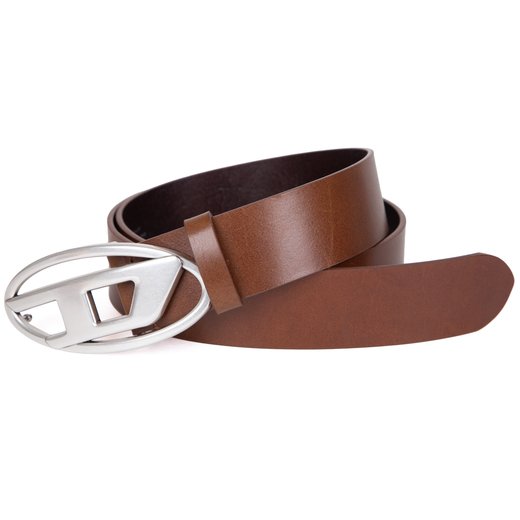 D-Logo Silver Buckle Leather Belt-new online-Fifth Avenue Menswear