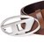 D-Logo Silver Buckle Leather Belt