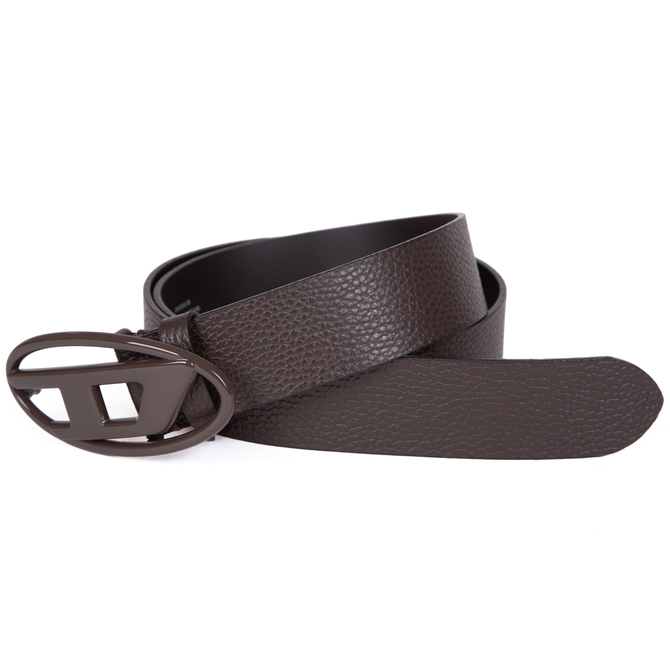 D-Logo Matte Buckle Leather Belt