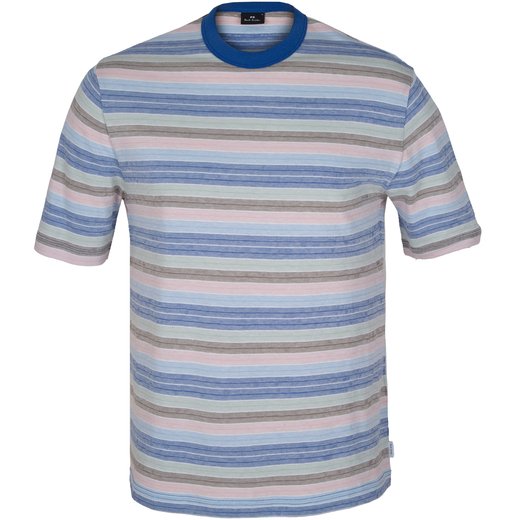 Regular Fit Multi Stripe Cotton T-Shirt-new online-Fifth Avenue Menswear