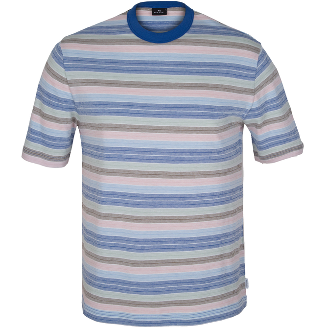 Regular Fit Multi Stripe Cotton T-Shirt
