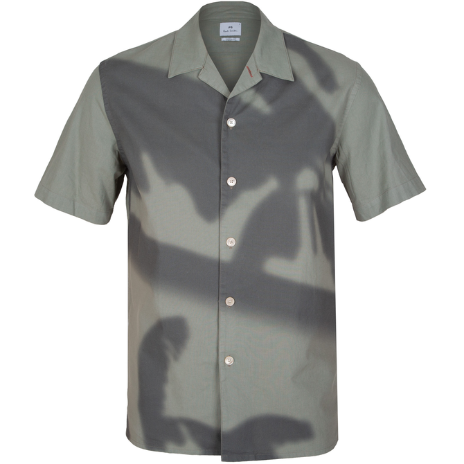 Casual Fit Shadow Print Short Sleeve Shirt