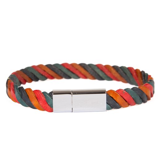 Four Colour Plaited Leather Bracelet-new online-Fifth Avenue Menswear