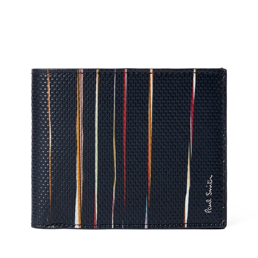 Painted Stripe Leather Billfold Wallet-new online-Fifth Avenue Menswear
