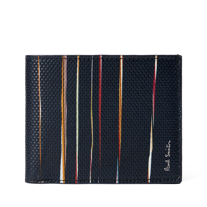 Painted Stripe Leather Billfold Wallet