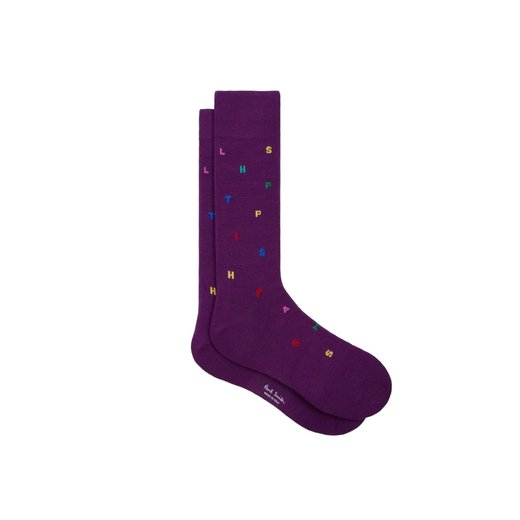 Keanu Letters Pattern Cotton Socks-new online-Fifth Avenue Menswear