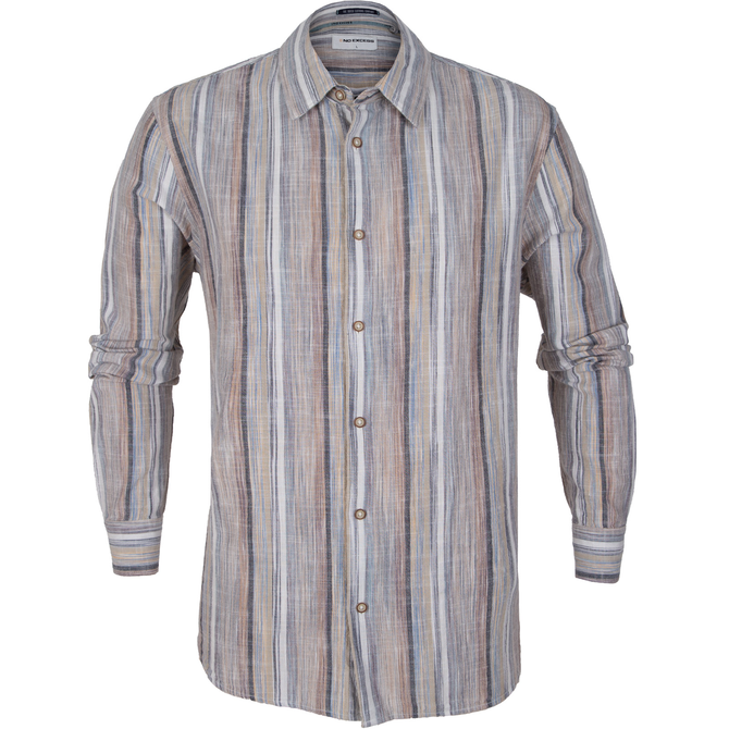 Multi-coloured Slub Stripes Casual Shirt
