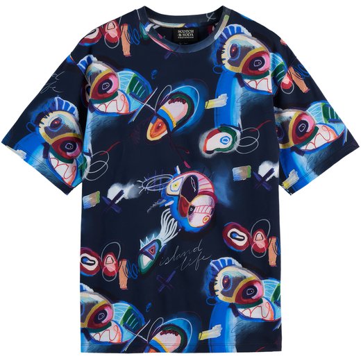 Relaxed Fit Abstract Print T-Shirt-on sale-Fifth Avenue Menswear