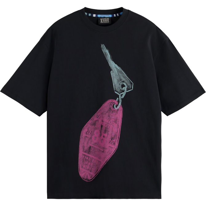 Loose Fit Key Print T-Shirt