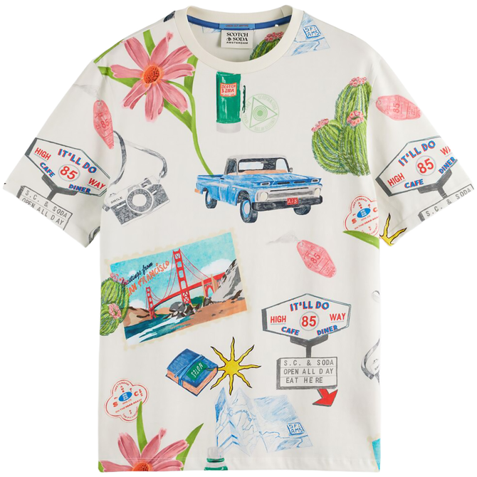 Regular Fit On The Road Print T-Shirt