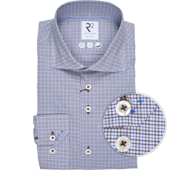 Luxury Stretch Cotton Check Dress Shirt