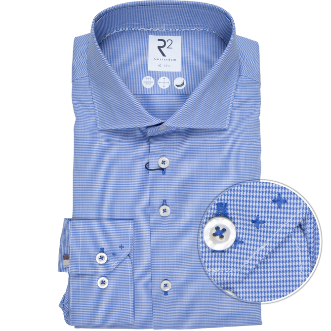 Pied-de-Poule Houndstooth 2-Ply Cotton Dress Shirt