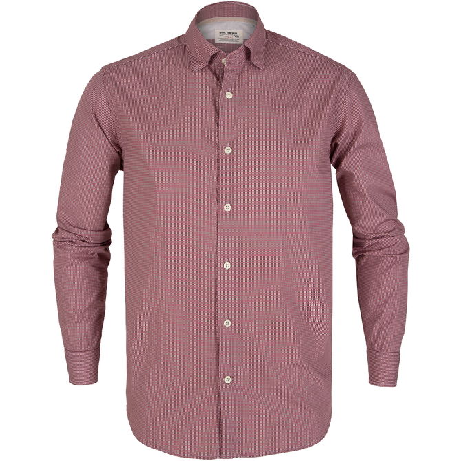 Treviso Micro Check Print Casual Cotton Shirt