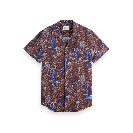 Map Print Short Sleeve Resort Shirt-on sale-Fifth Avenue Menswear