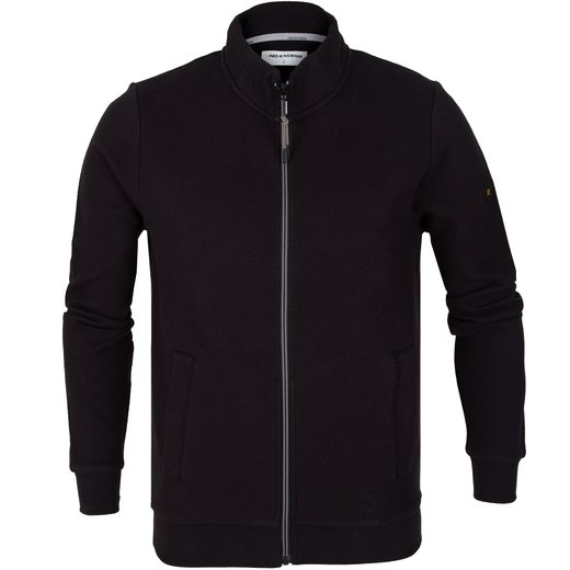 Zip-up Stand Collar Sweat Jacket With Relief Pattern-new online-Fifth Avenue Menswear