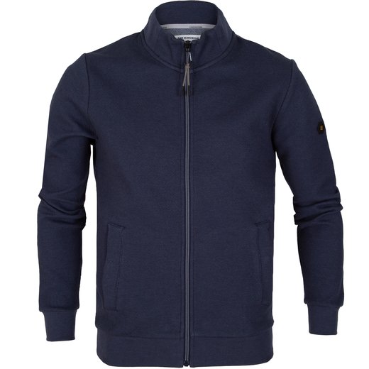 Zip-up Stand Collar Sweat Jacket With Relief Pattern-new online-Fifth Avenue Menswear