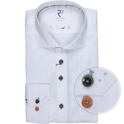 Organic Cotton Twill Dress Shirt With Print Trim-new online-Fifth Avenue Menswear