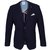 Navy Stretch Cotton Blend Knit Blazer