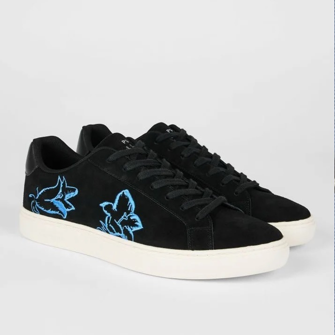 Rex Embroidered Flowers Suede Sneakers