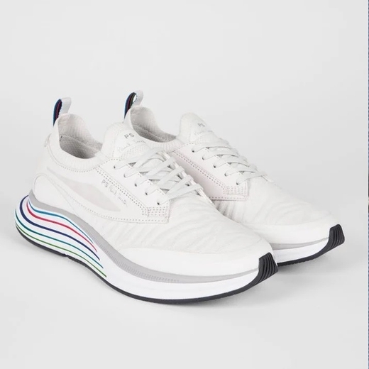 White Volt Stripe Sole Trainers-new online-Fifth Avenue Menswear